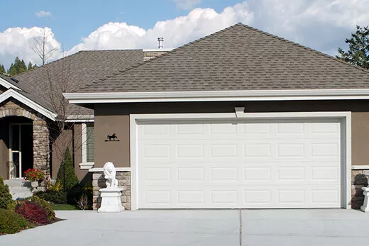 House with a big white garage door